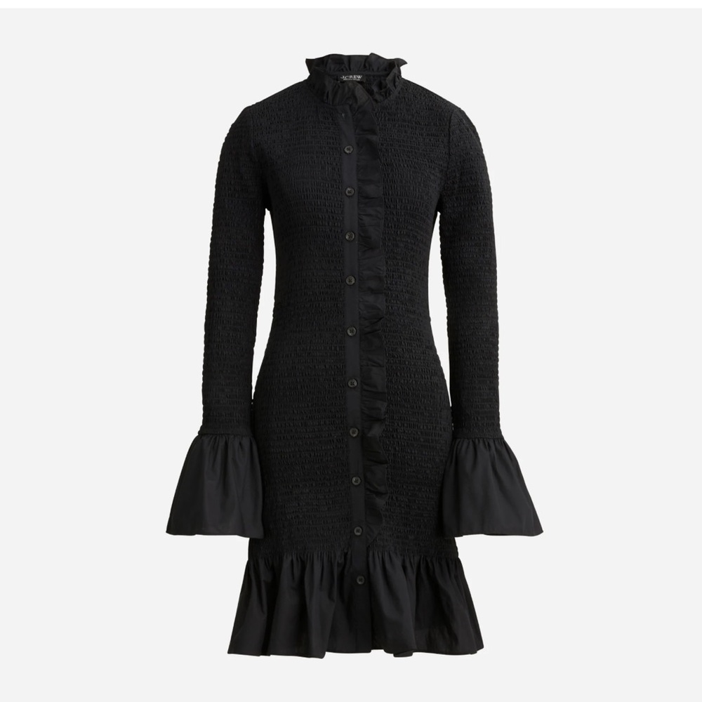 JCREW Smocked button-up mini dress SMALL